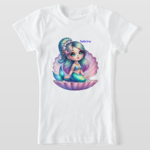 Persoonlijk Chibi Zeemeermin in Schelp T-Shirt