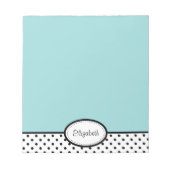 Persoonlijk Chic Polka Dot Blue Notitieblok (Voorkant)