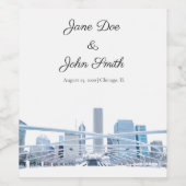 Persoonlijk Chicago Wine Label Wijn Etiket (Enkel label)