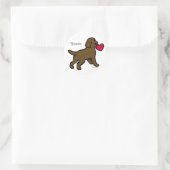 Persoonlijk Chocolade Lab Puppy and Red Heart Ronde Sticker (Tas)