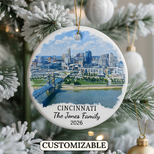 Persoonlijk Cincinnati-sieraad, op maat Ohio Keramisch Ornament