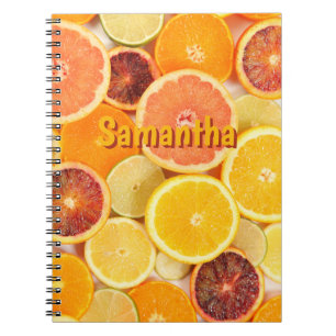 Persoonlijk Citrusfruit Notitieboek – Frisse Schoo