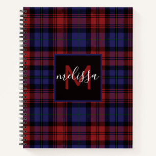 Persoonlijk clan MacLachlan tartan geruite monogra Notitieboek