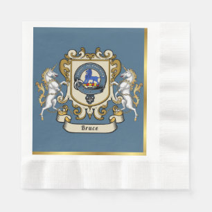Persoonlijk clanembleem Bruce blauw Servet