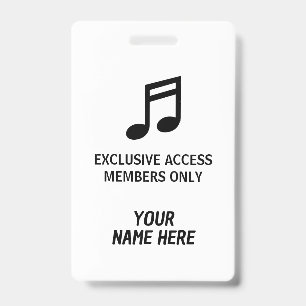Persoonlijk concertpasje voor leden badge