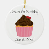 Persoonlijk Cupcake Birthday Ornament (Voorkant)