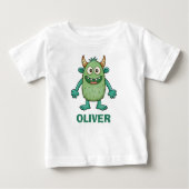 Persoonlijk Cute Green Monster T-shirt (Voorkant)