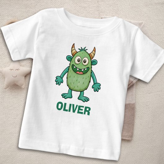 Persoonlijk Cute Green Monster T-shirt