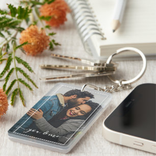 Persoonlijk Cute Happy Jij en Ik in Love Elegant Sleutelhanger