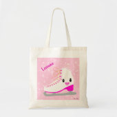 Persoonlijk Cute Ice Schaats Kawaii Roze Skating Tote Bag (Voorkant)