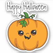 Persoonlijk Cute Pumpkin Halloween Sticker (Voorkant)