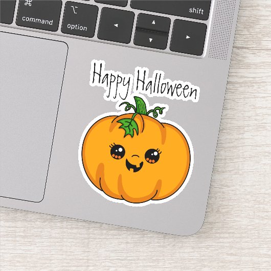 Persoonlijk Cute Pumpkin Halloween Sticker (Detail)
