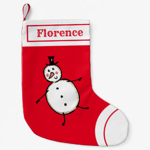 Persoonlijk Cute Snowman Stocking Kleine Kerstsok