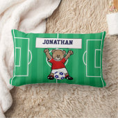 Persoonlijk Cute Soccer Teddy Bear (rood) Kussen (Deken)
