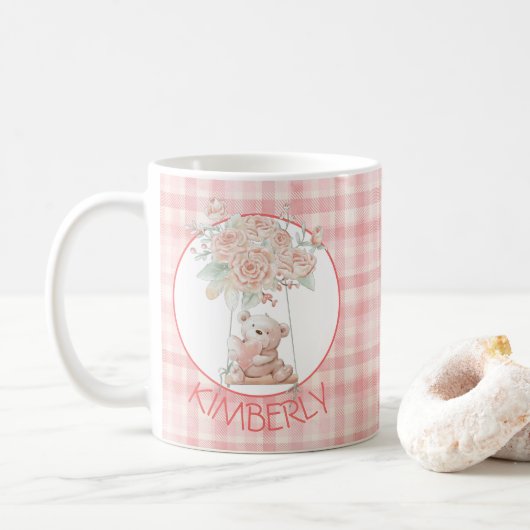 Persoonlijk Cute Teddy Bear Koffiemok (Met donut)