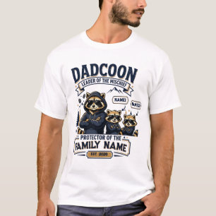 Persoonlijk Dadcoon Wasbeer Papa T-shirt 2 Kindere