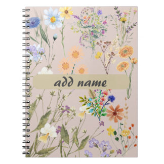 Persoonlijk dagboek met wilde bloemen voor vrouwen notitieboek