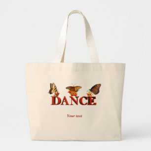 Persoonlijk dansbord met vlinders grote tote bag