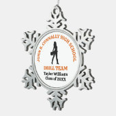 Persoonlijk Danser van Oranje Hoge School Drill Te Tin Sneeuwvlok Ornament (Rechts)