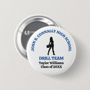 Persoonlijk danseres van het drillteam van de Blue Ronde Button 5,7 Cm