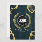 Persoonlijk Dark Green Brewery Theme Uitnodiging (Achterkant)