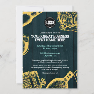 Persoonlijk Dark Green Brewery Theme Uitnodiging