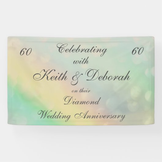 Persoonlijk Diamond Wedding Jubileum Spandoek (Horizontaal)