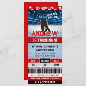 Persoonlijk digitaal hockey spel ticket verjaardag kaart (Voorkant / Achterkant)