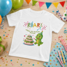 Persoonlijk dinosaurus 5e verjaardags T-shirt