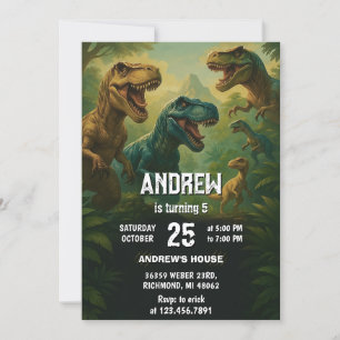 Persoonlijk dinosaurus T-Rex verjaardagsfeestje Kaart