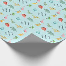Persoonlijk dinosaurus verjaardagsinpakpapier – Ha