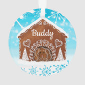 Persoonlijk Dog Gingerbrood Dog House Ornament (achterkant)