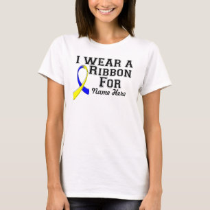 Persoonlijk Draag ik een blauw en geel lint T-shirt
