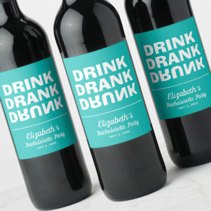 Persoonlijk drank drank dronken vrijgezellenfeest wijn etiket
