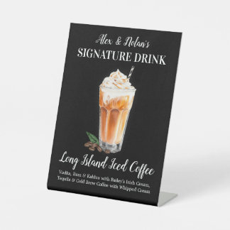 Persoonlijk drankbord Long Island Iced Coffee Reclamebord Met Voetstuk