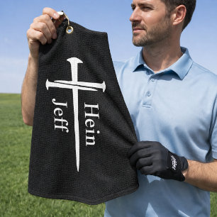 Persoonlijk drie spijkers wit kruis christelijk golfhanddoek