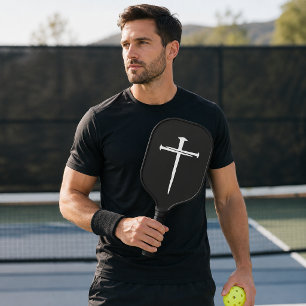 Persoonlijk drie spijkers wit kruis christelijk pickleball paddle