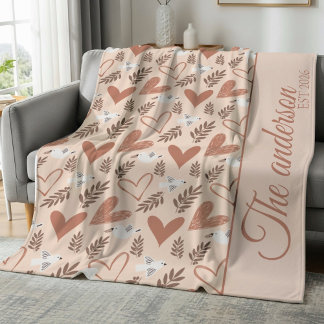 Persoonlijk Duif & Hart Christelijk Patroon Fleece Deken