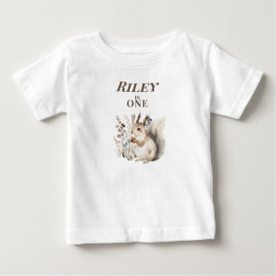 Persoonlijk Eekhoorn 1e Verjaardag Baby T-Shirt