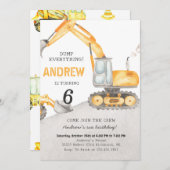 Persoonlijk een moderne graafmachine vrachtwagen v kaart (Voorkant / Achterkant)