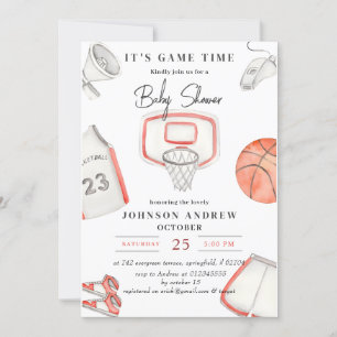 Persoonlijk Eenvoudig Basketbal Baby shower feest Kaart
