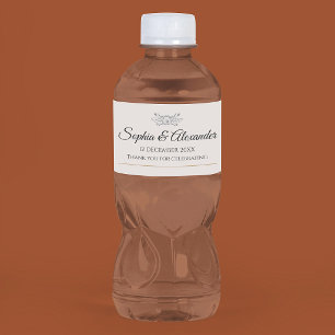 Persoonlijk Eenvoudig Huwelijk Elegant Aangepast Waterfles Etiket
