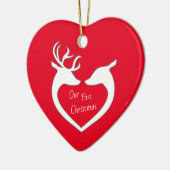 Persoonlijk eerste kerstcadeautje keramisch ornament (Links)