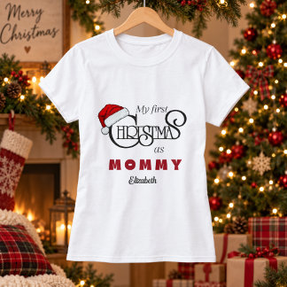 Persoonlijk Eerste Kerstmis als Mamma T-shirt