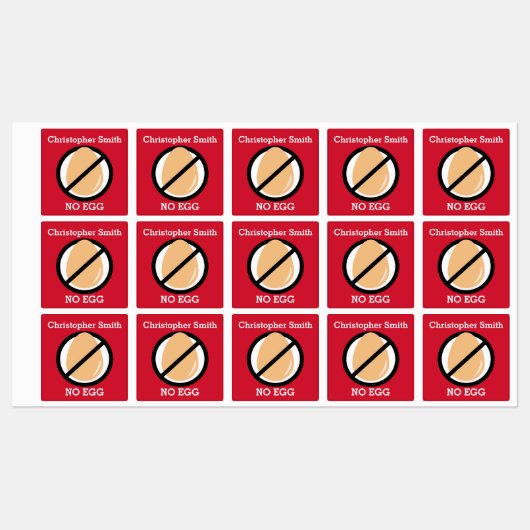 Persoonlijk ei-allergiesymbool voor kinderen Geen  Labels (Vel)