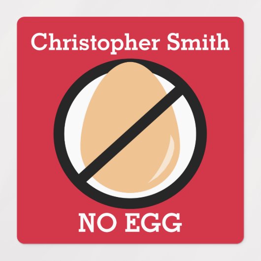 Persoonlijk ei-allergiesymbool voor kinderen Geen  Labels (Design 2)