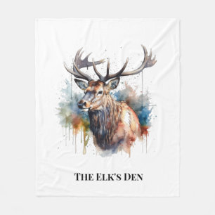 Persoonlijk elandhuisje knus lodge cadeau fleece deken