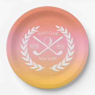 Persoonlijk Elegant Golf Club Gold Wreath Papieren Bordje