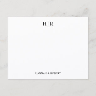 Persoonlijk Elegant Klassiek Eenvoudig Monogram Notitiekaartje