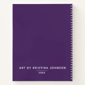 Persoonlijk Elegant Paars Sketchbook Notitieboek (Achterkant)